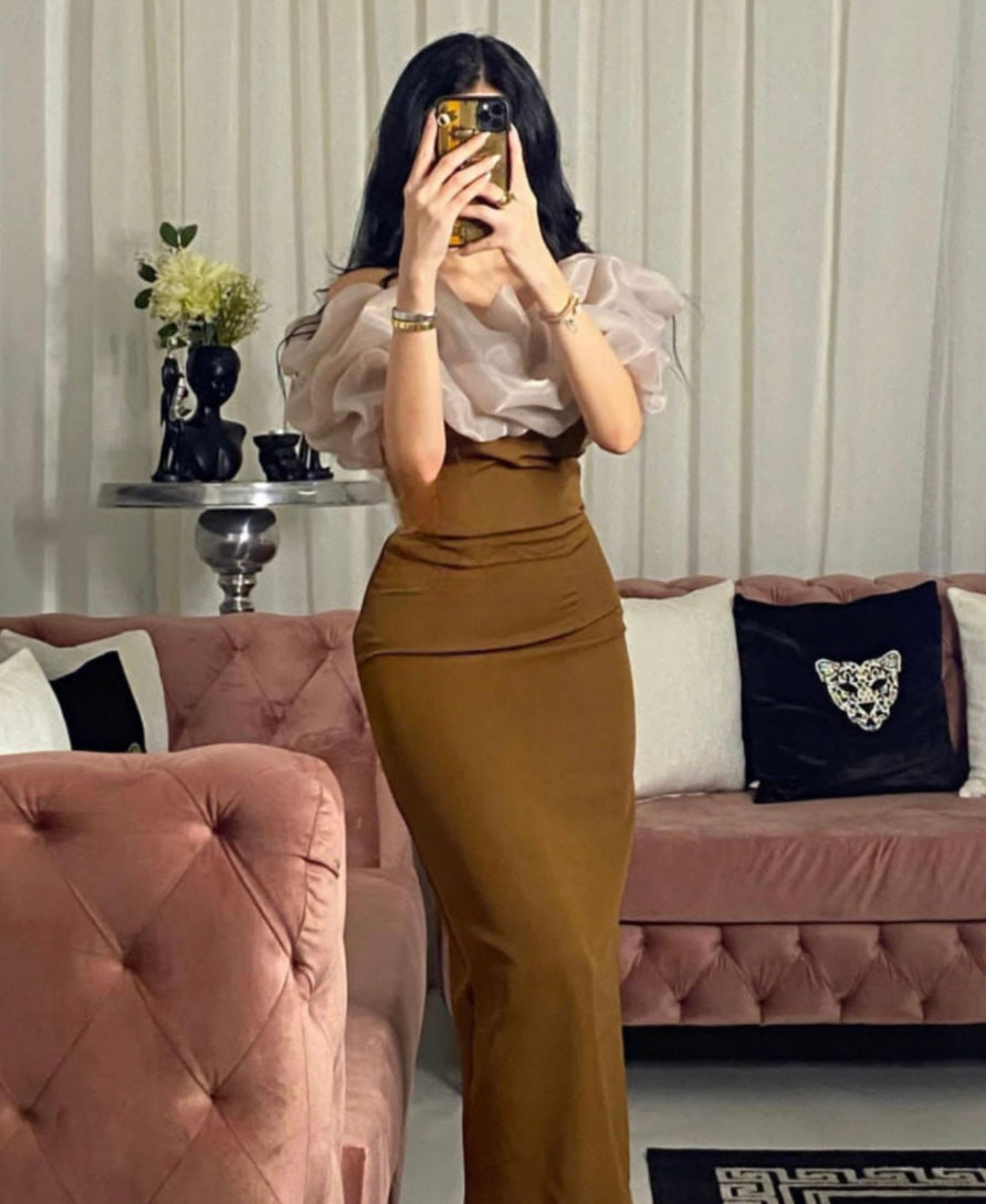 Brown occasion dress – Yafana Fashion