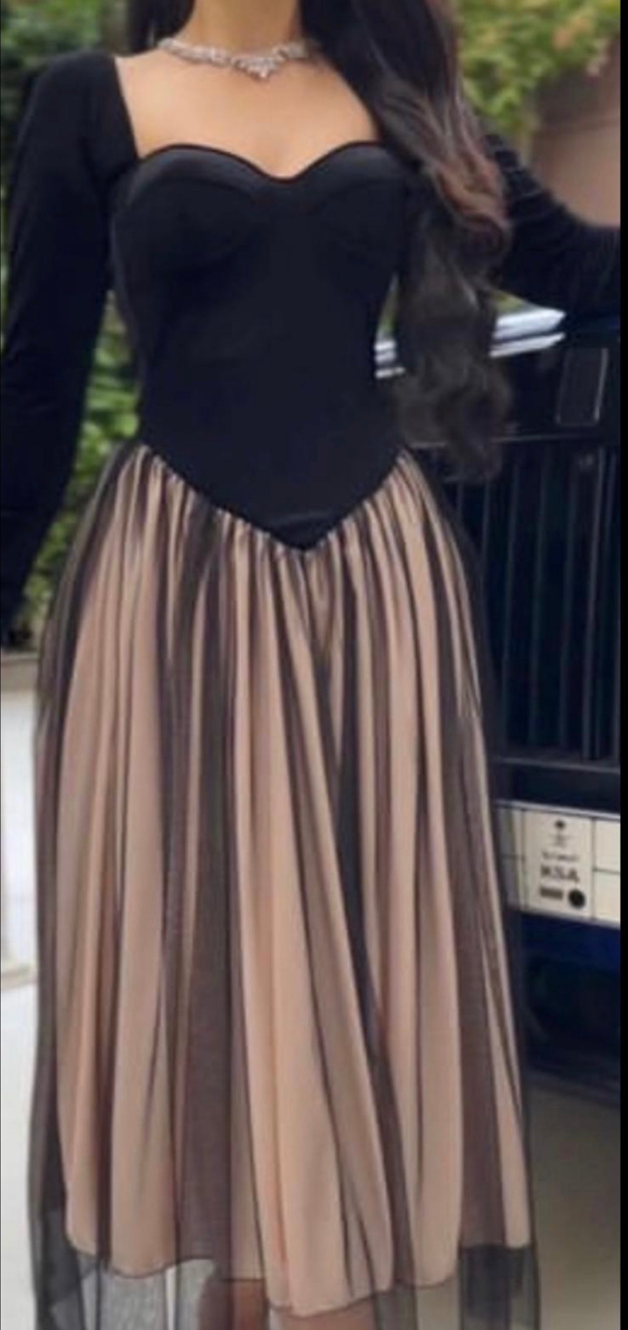 Velvet dress and hill