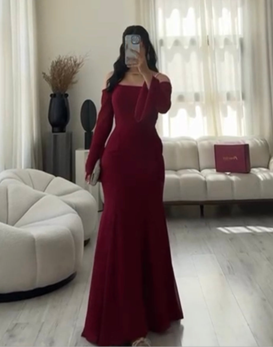 Red evening dress