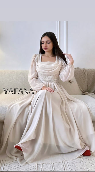 فستان سهره شيفون.  Chiffon evening dress