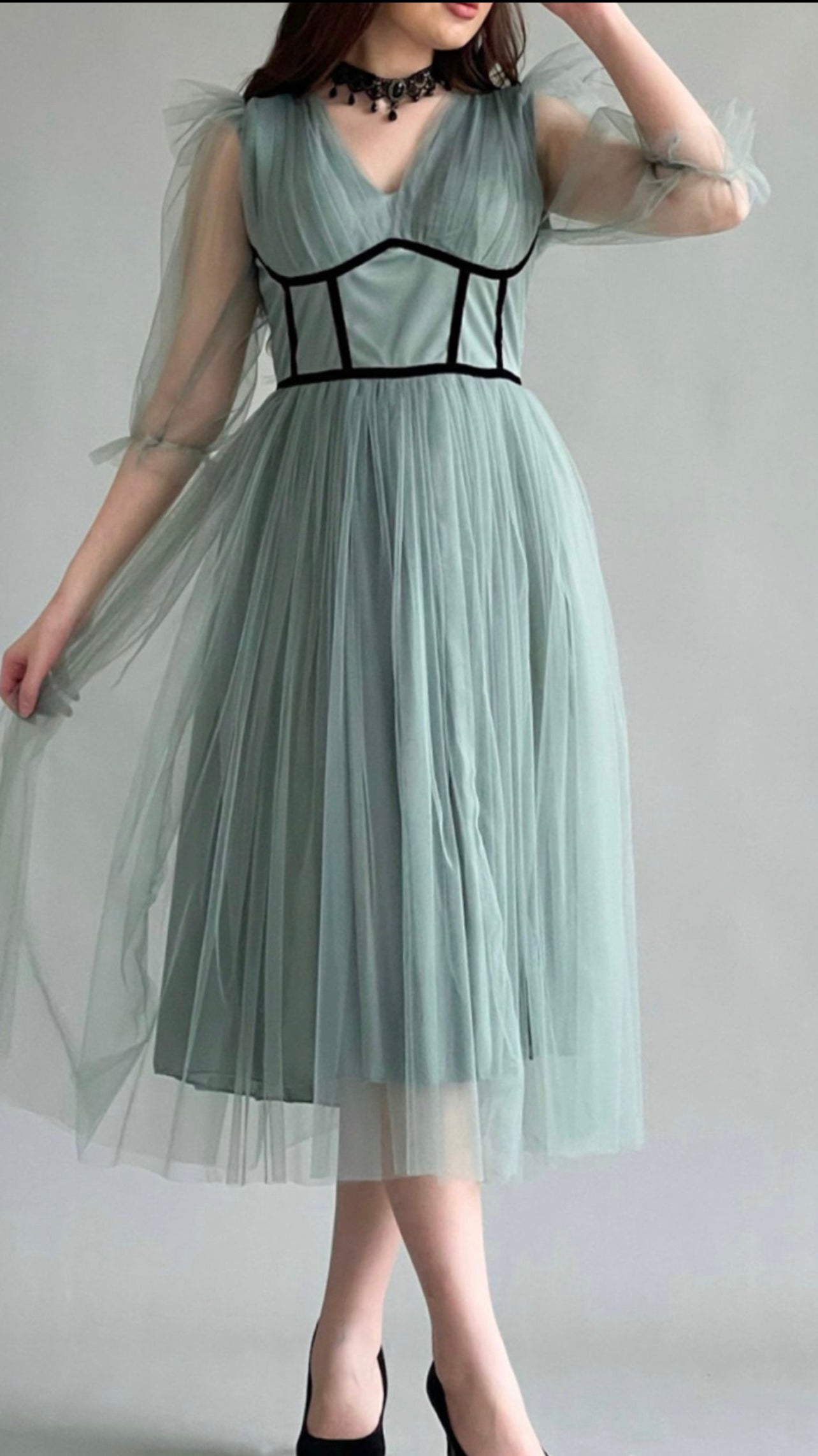 Crossover tulle dress