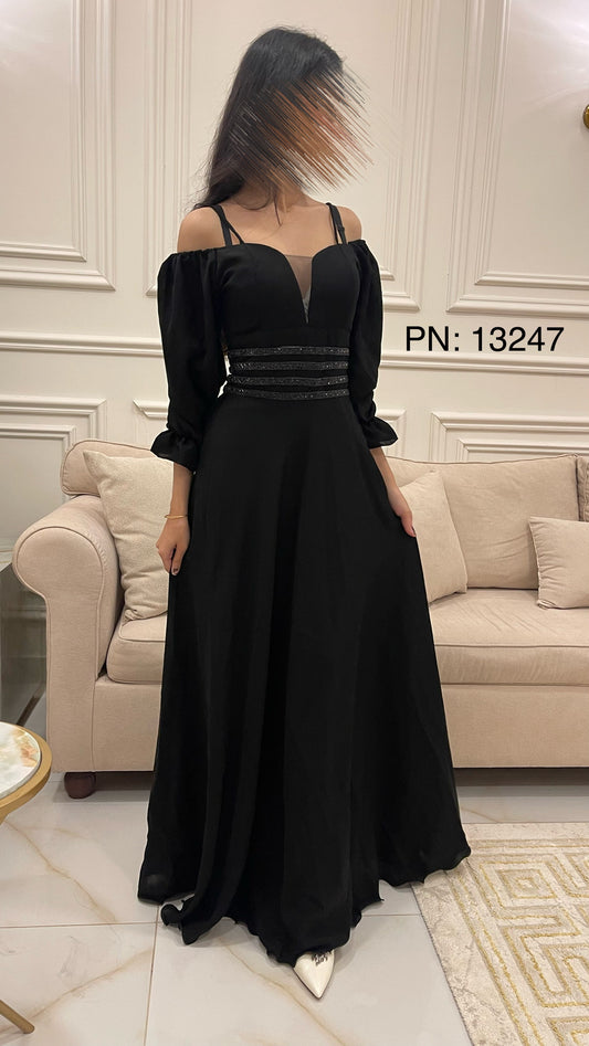 Soft Black Satin Dress