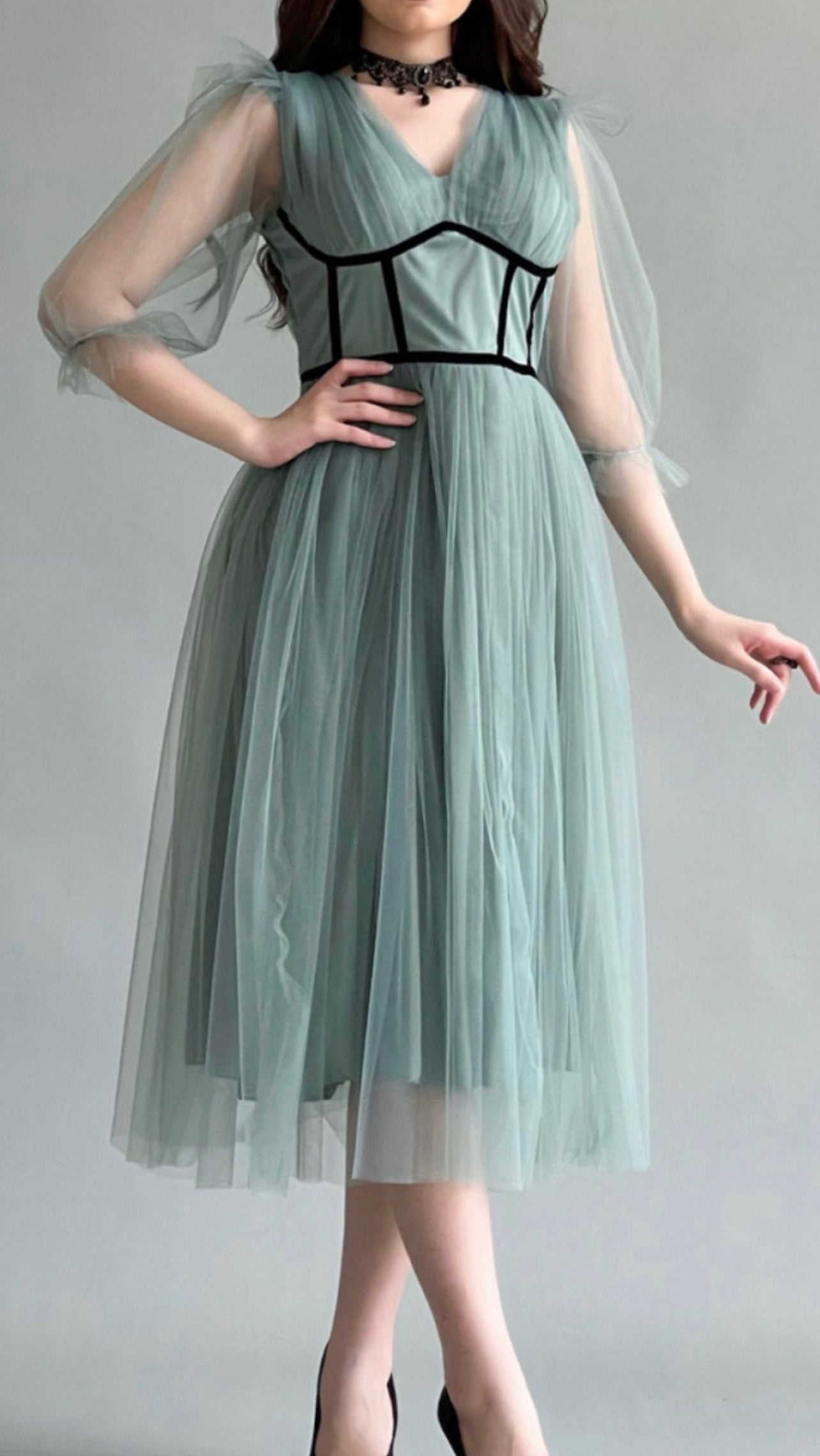 Crossover tulle dress